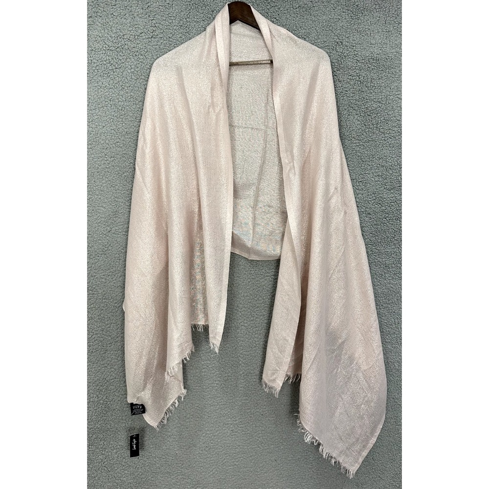 Lord & Taylor Shawl OS Pink Metallic Wrap Quiet Luxury Holiday Chic Glam NWT
